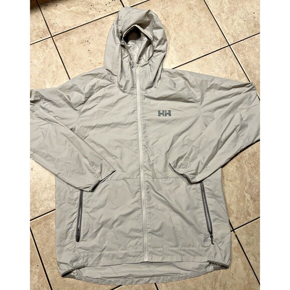 Helly Hansen Jacket Mens XL Grey Roam Wind Rain Full Zip Lightweight - Picture 1 of 6